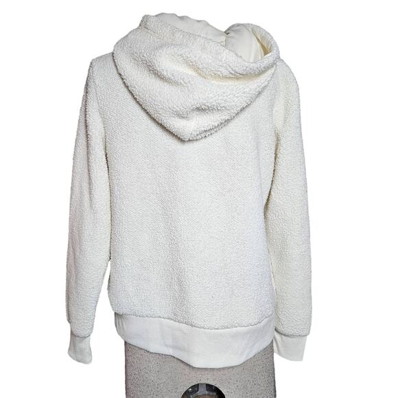 Cream Fleece Hoodie Size Small - Picture 2 of 4